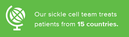 The Cincinnati Children's sickle cell team treats patients from 15 countries.